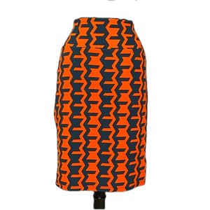 LuLaRoe Orange & Navy Skirt Size Medium
